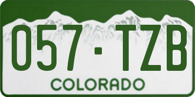 CO license plate 057TZB