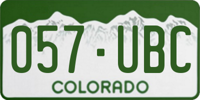 CO license plate 057UBC