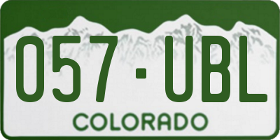 CO license plate 057UBL