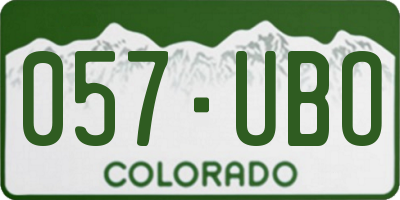 CO license plate 057UBO