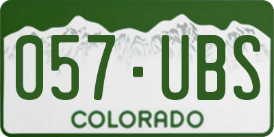 CO license plate 057UBS