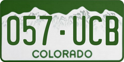 CO license plate 057UCB