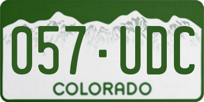 CO license plate 057UDC