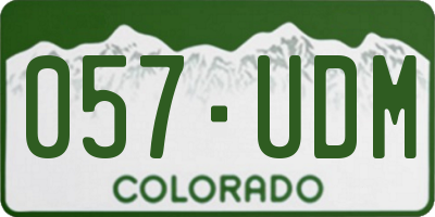 CO license plate 057UDM