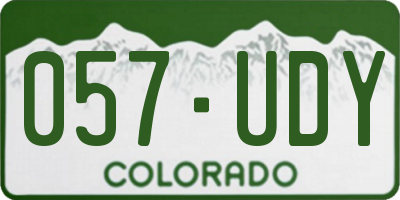 CO license plate 057UDY