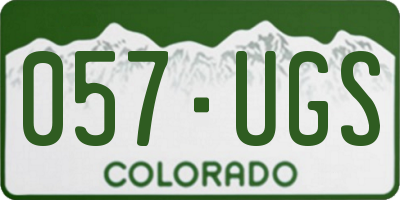 CO license plate 057UGS