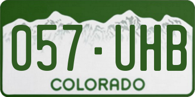 CO license plate 057UHB