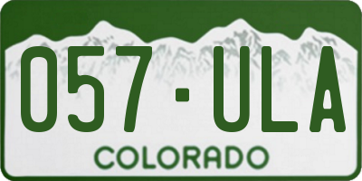 CO license plate 057ULA