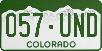CO license plate 057UND