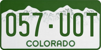 CO license plate 057UOT