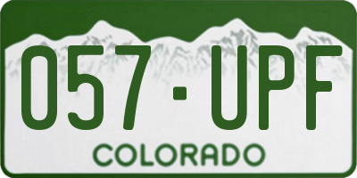 CO license plate 057UPF