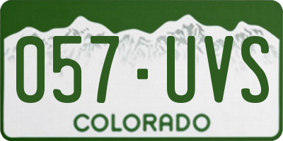 CO license plate 057UVS
