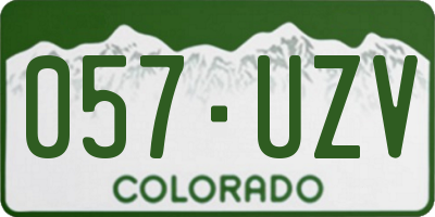 CO license plate 057UZV