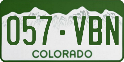 CO license plate 057VBN