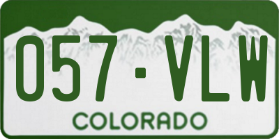CO license plate 057VLW