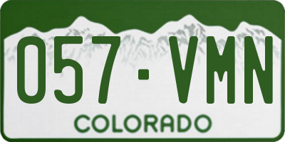 CO license plate 057VMN