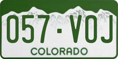 CO license plate 057VOJ