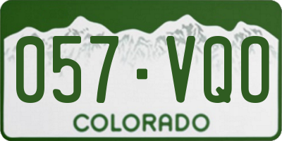 CO license plate 057VQO