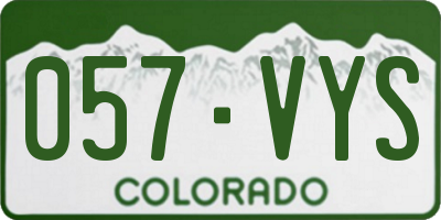 CO license plate 057VYS