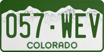 CO license plate 057WEV