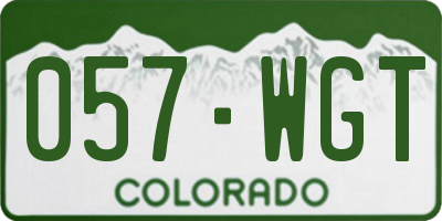 CO license plate 057WGT
