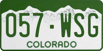 CO license plate 057WSG