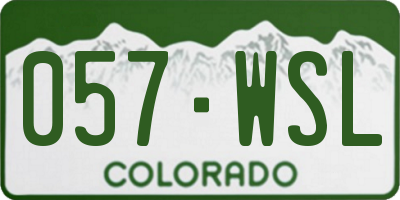 CO license plate 057WSL