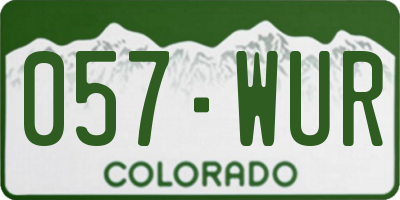 CO license plate 057WUR