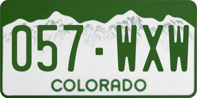 CO license plate 057WXW