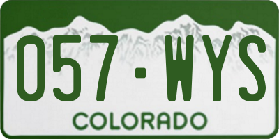 CO license plate 057WYS