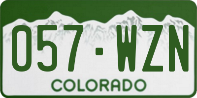 CO license plate 057WZN
