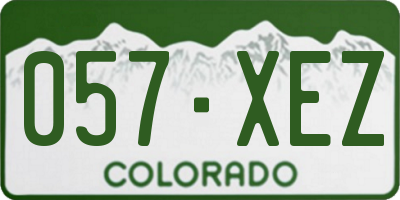 CO license plate 057XEZ