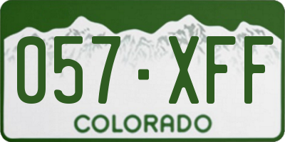 CO license plate 057XFF