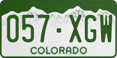 CO license plate 057XGW