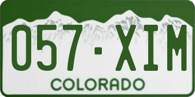 CO license plate 057XIM