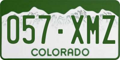 CO license plate 057XMZ