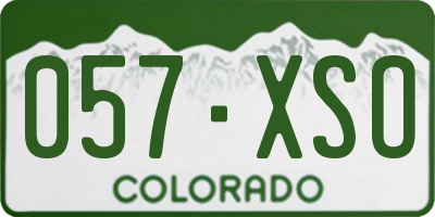 CO license plate 057XSO