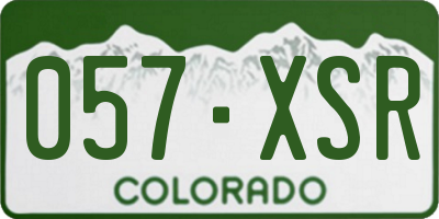 CO license plate 057XSR