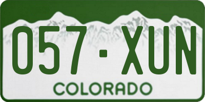 CO license plate 057XUN