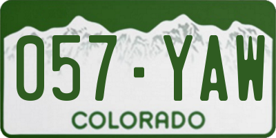 CO license plate 057YAW
