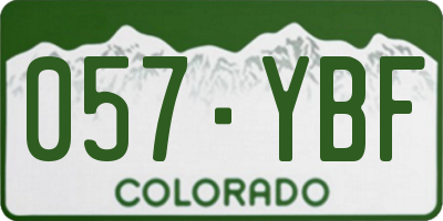 CO license plate 057YBF