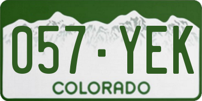CO license plate 057YEK