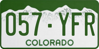 CO license plate 057YFR
