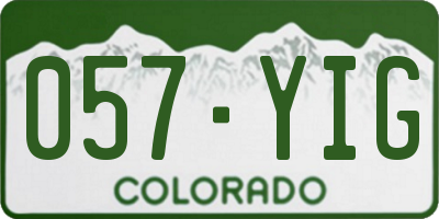CO license plate 057YIG