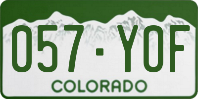 CO license plate 057YOF