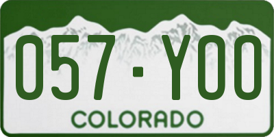 CO license plate 057YOO