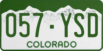 CO license plate 057YSD