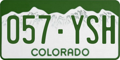 CO license plate 057YSH