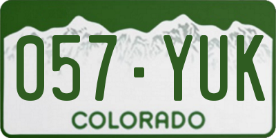 CO license plate 057YUK