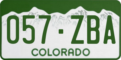 CO license plate 057ZBA